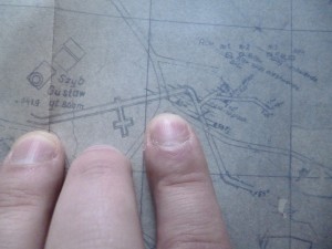 Fragment mapy górniczej obrazujący przebieg rzeczywisty sztolni Hellmuth w Sowinie (fot. PJ)